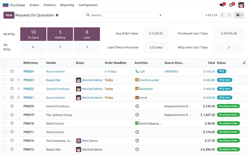 Purchase — Odoo