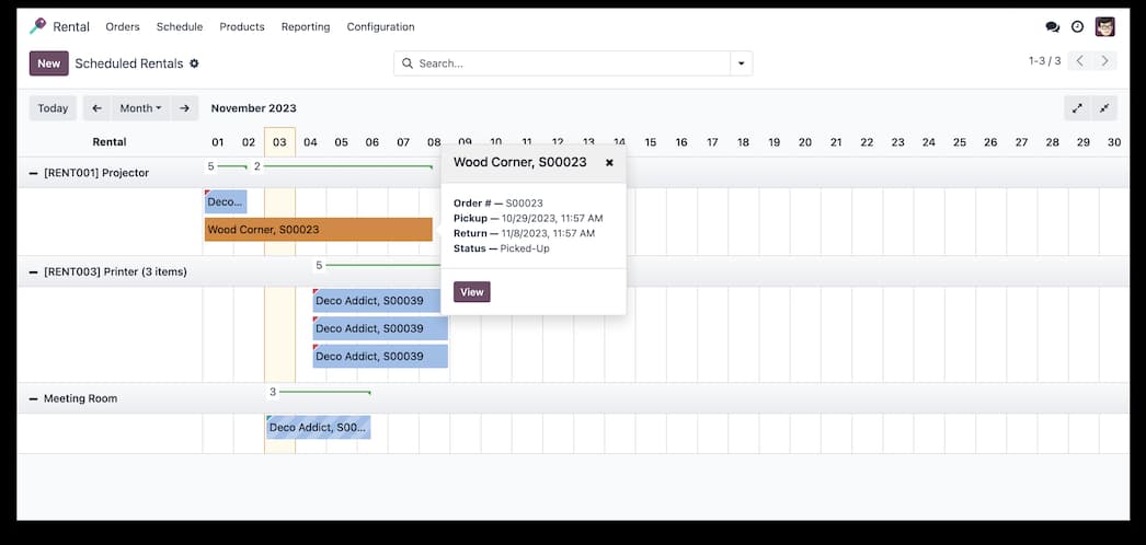 Rental — Odoo