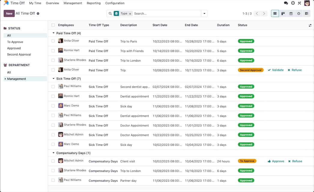 Time Off — Odoo
